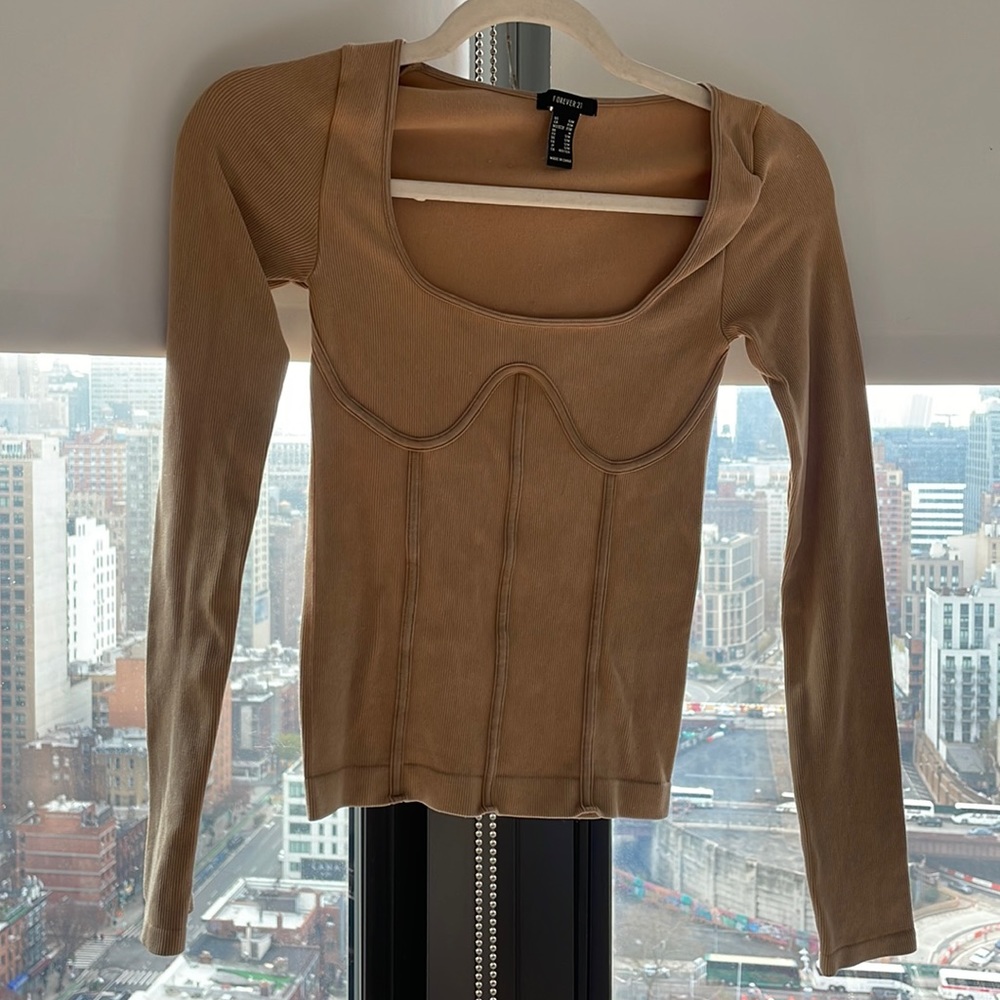 Beige corset type long sleeve